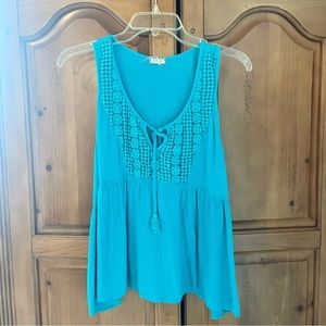 Blue crochet top